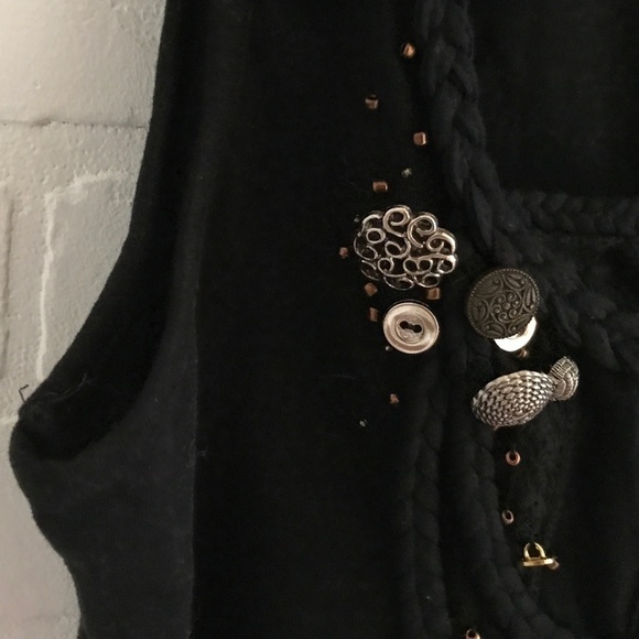 Axara Women’s Tank top Grungy Y2k Black embellished Art-Wear Artsy Sz M - Picture 3 of 8